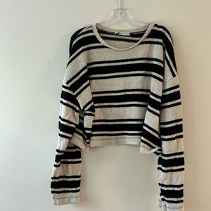 Stripe zara crop sweater